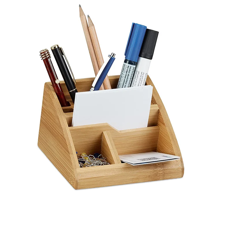 Bicheng персонализированный мини-органайзер на заказ канцелярские зажимы для канцелярских карточек ручки заметок бамбуковые держатели офисов
