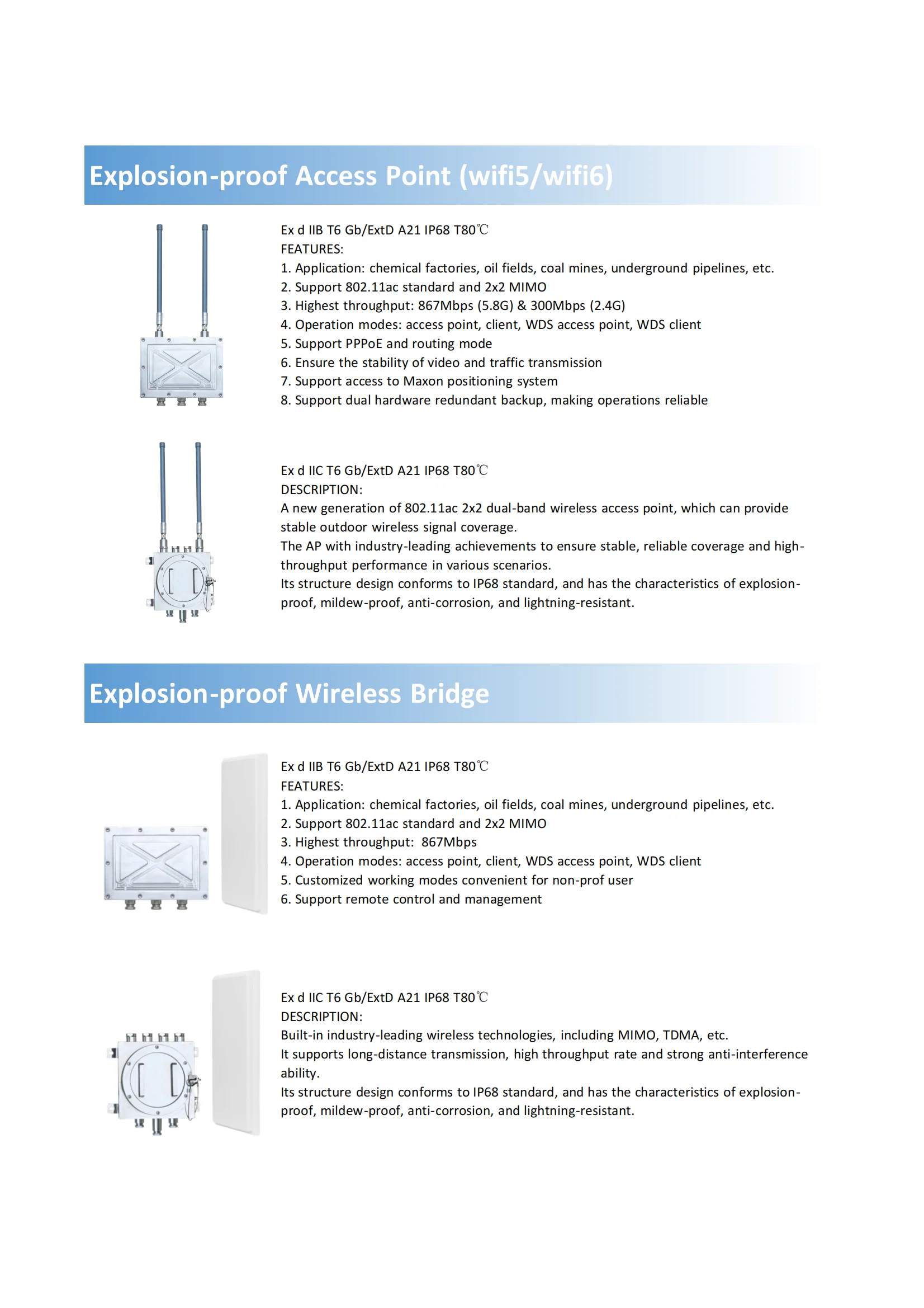 Ip68 Explosion Proof Wireless Bridge Wifi Ap Router Dtu Exd Iib ...
