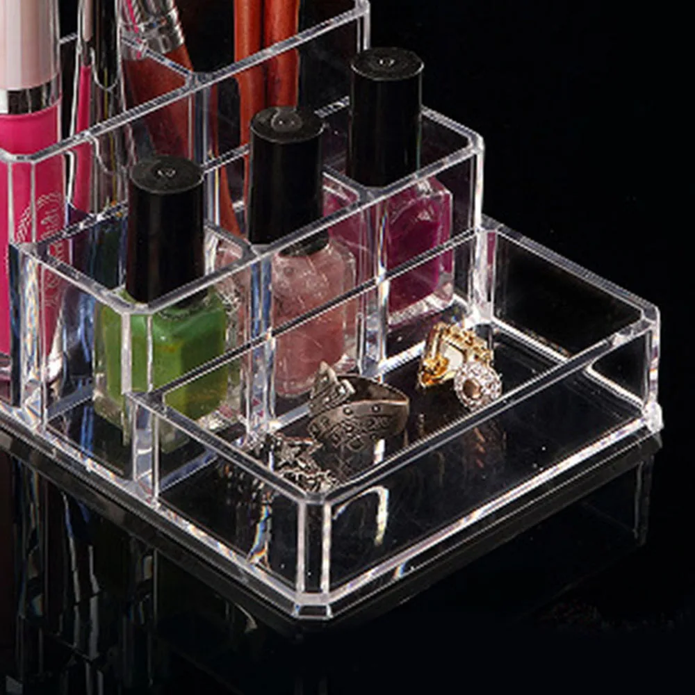 Cross Border Multi-Compartment Transparent Jewelry Storage Case Rectangular Display Makeup Organizers