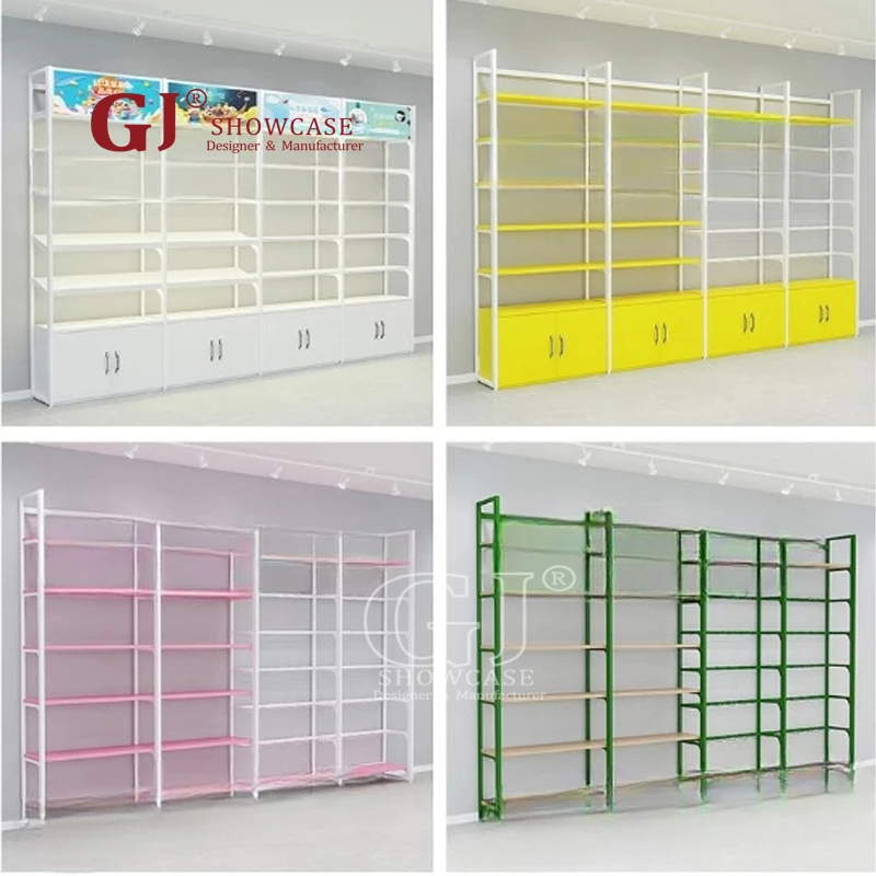 Customizable Children's Toy Store Display Racks Colorful Wooden Yellow ...