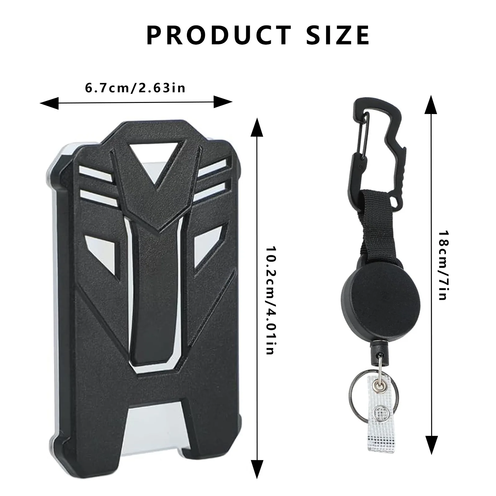 IStapromo GiftsTactical ID Card Holder Retractable Key Chain Badge Holder Reel ID Badge Clip Reel Key Ring Holder With Steel