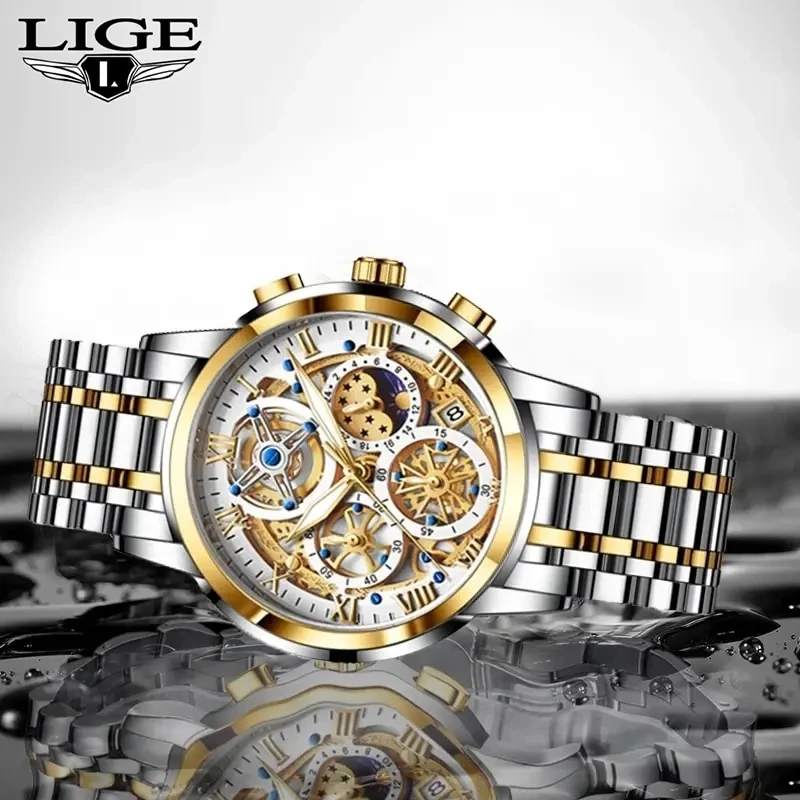 LIGE 8973 Men's Chronograph Quartz Watch - Luxury & Sport