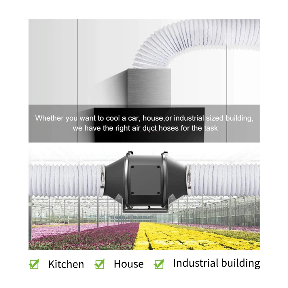 Lakeso Havc Pvc Aluminum Combi Foil Duct High Fireproof Flexible Duct for Buildking