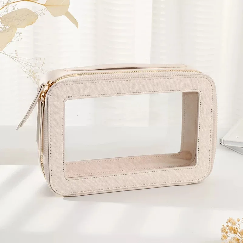 Unique features product blank makeup bag with PU ECO material waterproof leather cosmetic bag for woman travel cosmetic storage