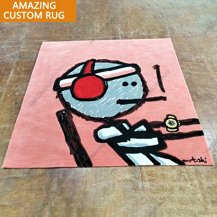 Custom Handtufted Rug Living Room Rugs Carpets Modern Crimson Faze Rug 3D Design Pattern