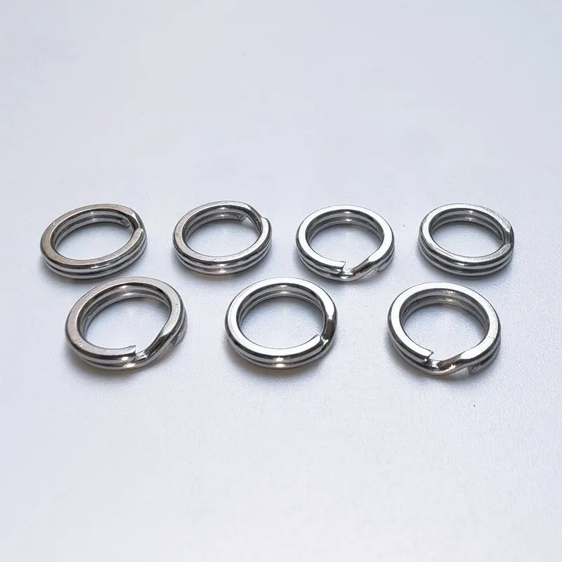 Fishing Rings Heavy Duty Flattened Saltwater Terminal Tackles Lure Connectors Snap Stainless