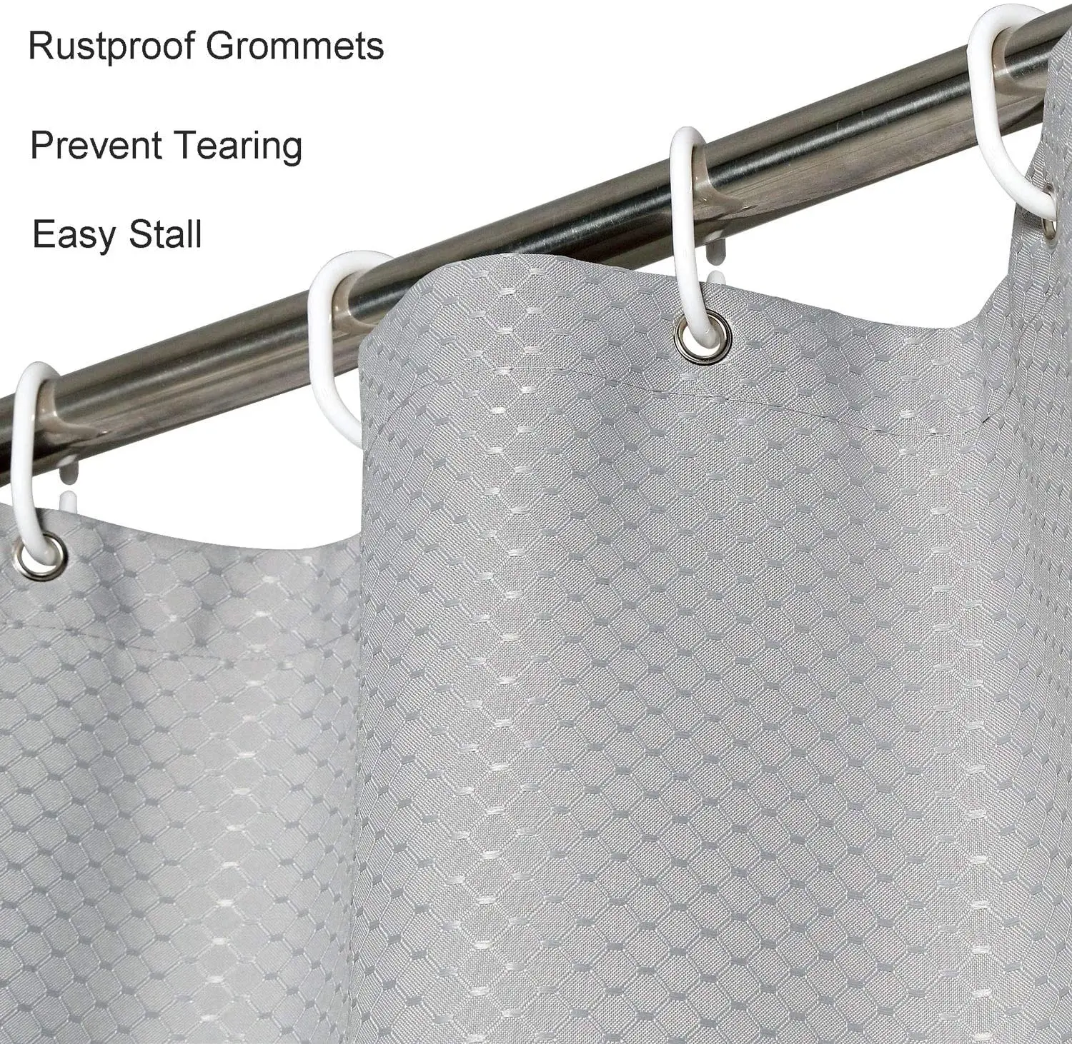 Однотонные жаккардовые шторы для душа из полиэстера