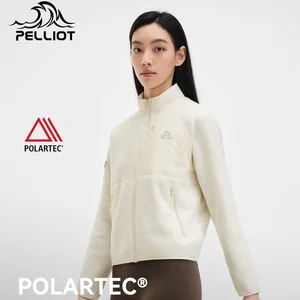 Pelliot Women's Outdoor Sportswear Lightweight Polartec 200 Fashionable Short Casual Coat with Stand Collar and Zipper