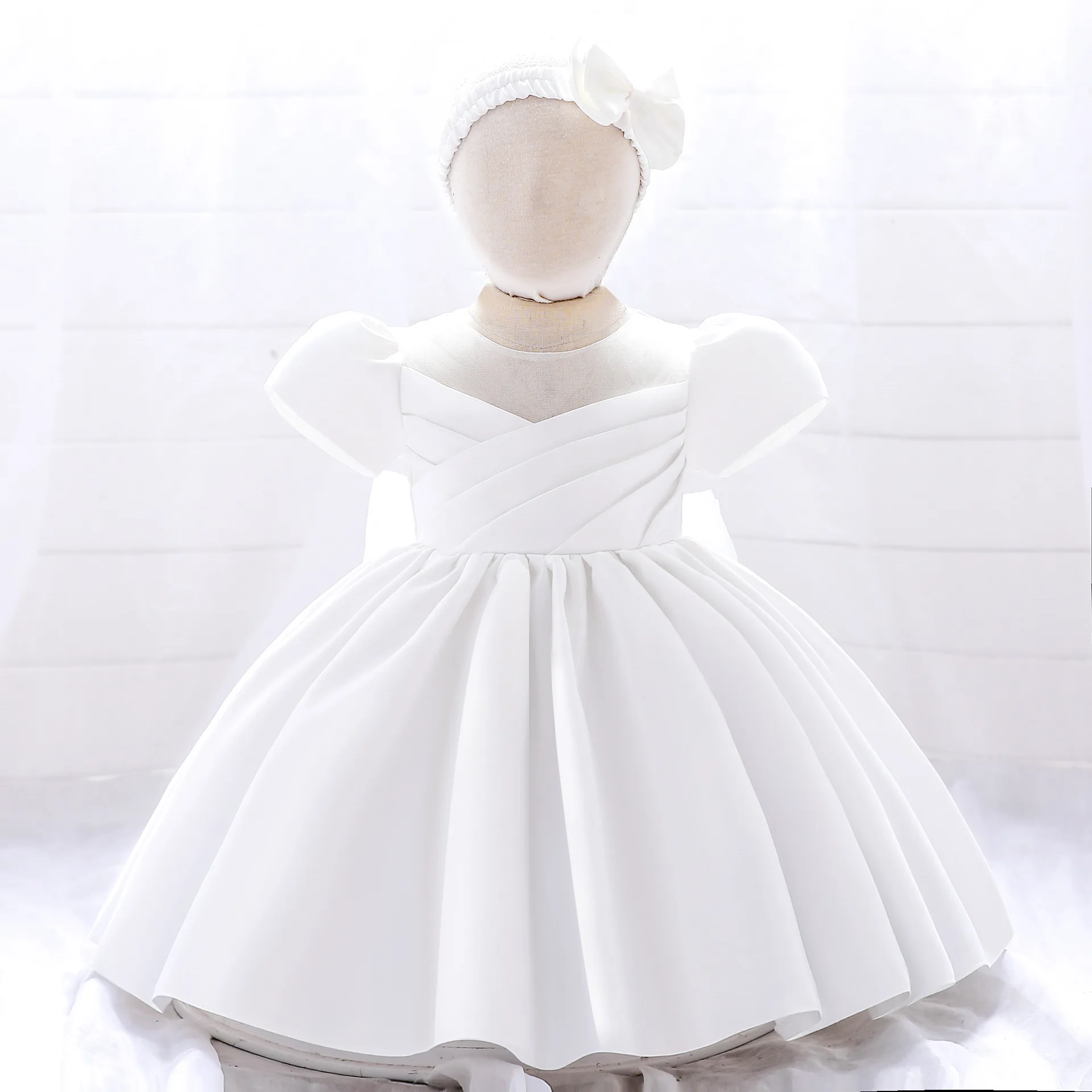 Robe mignonne à fleurs pour fille, manches bouffantes, robe