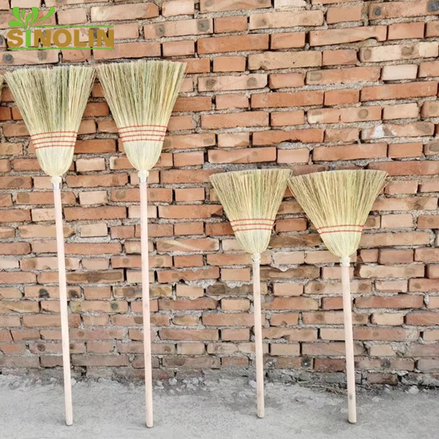 Natural Sorghum Straw Corn Broom with Wooden Handle for Sale