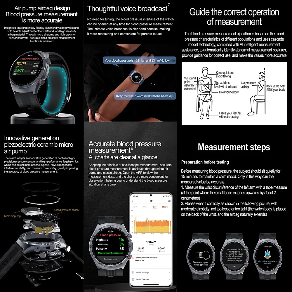 2025 Smartwatch with Air Pump Health Monitoring Essentials