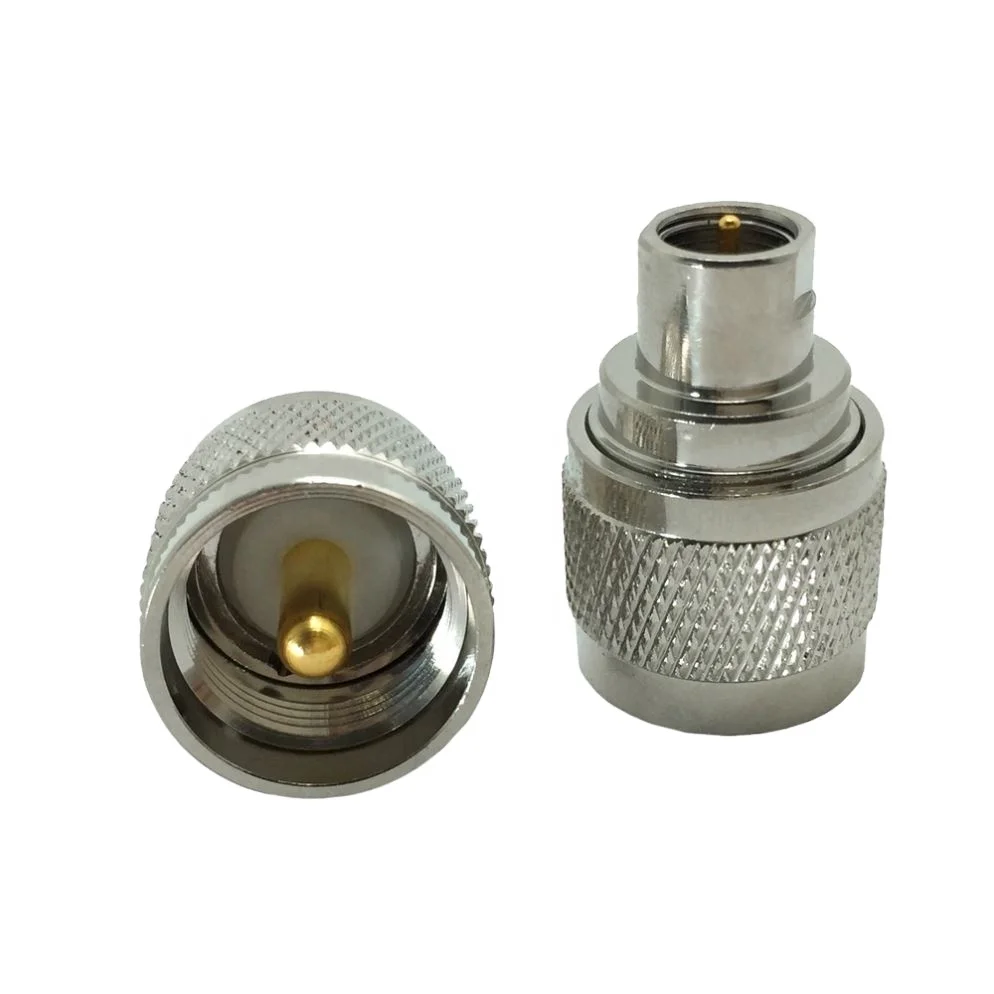RF Coaxial 50 ohm Brass Straight UHF F PL259 Male Plug to FME Male Plug Connector
