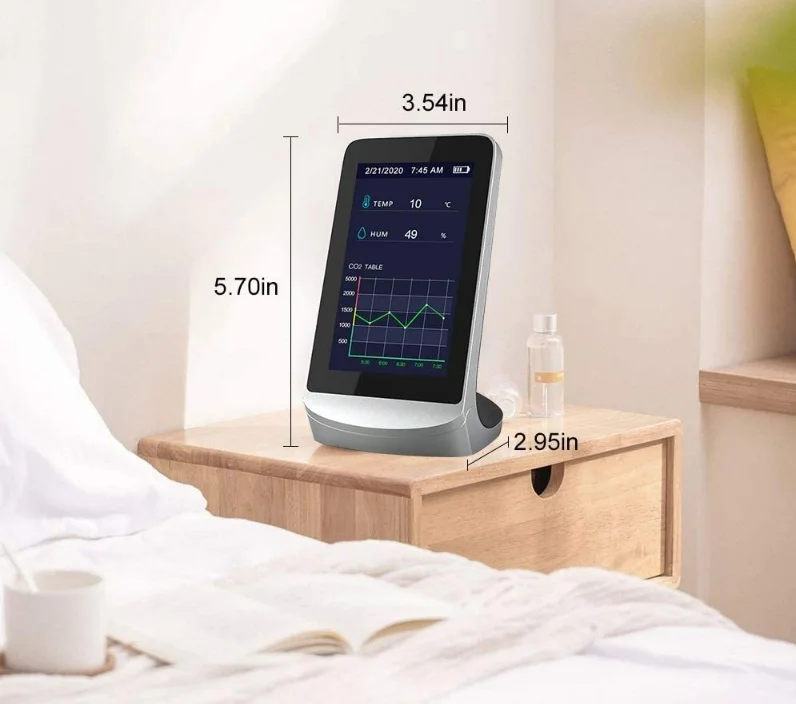 高品質検出器 室内空気質モニター CO2センサー 温度と湿度 スマートCO2