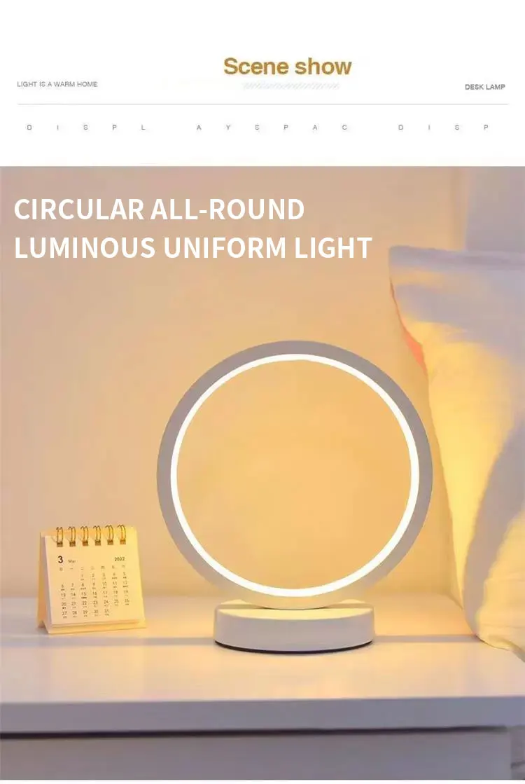 product simple modern and fashionable circular table lamp bedside study bedroom dimmable decorative night light-41