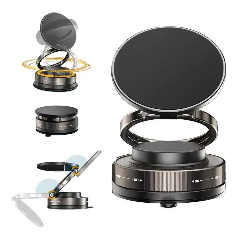 360° Vacuum Magnetic Suction Cup Phone Mount, Adjustable Hands-Free Suction Cup Phone Holder Compatible All Smartphones