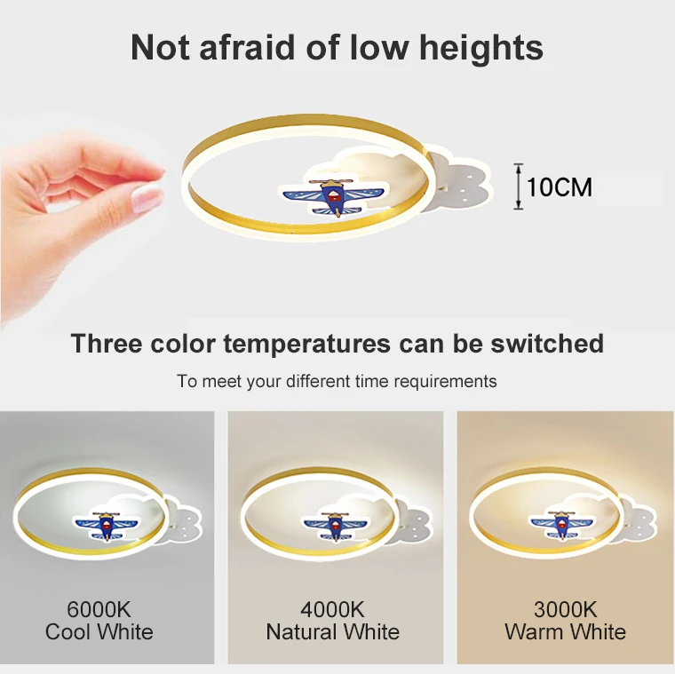 Airplane cloud ceiling lamp eye protection modern minimalist creative cartoon boy bedroom room light
