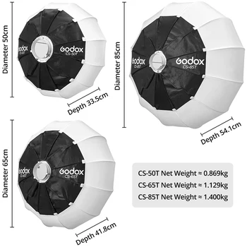 Godox CS-50T 50cm CS-65T 65cm CS-85T 85cm Collapsible Lantern Softbox Quick-install Portable Round Shape Bowens Mount Softbox detail image