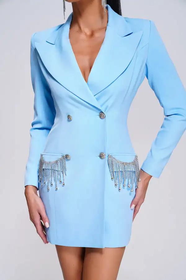 light blue coat dress Simple Coat Dress Lupin Blue main image 1