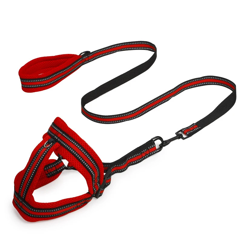 Wholesale Soft Color Sandwich Net Cloth Dog Chest Back Leash Adjustable Soft Padded Reflective Dog Pet Accessories