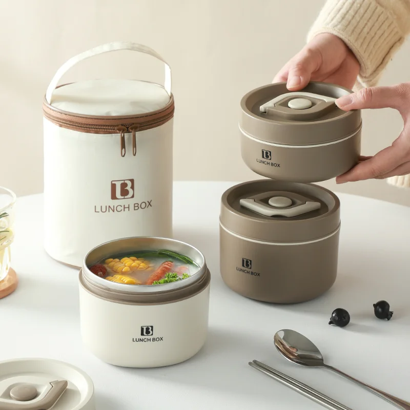 High Quality Heatable Microwavable 304 Stainless Steel Lunch Box Portable Food Jar Sealed Insulation Container