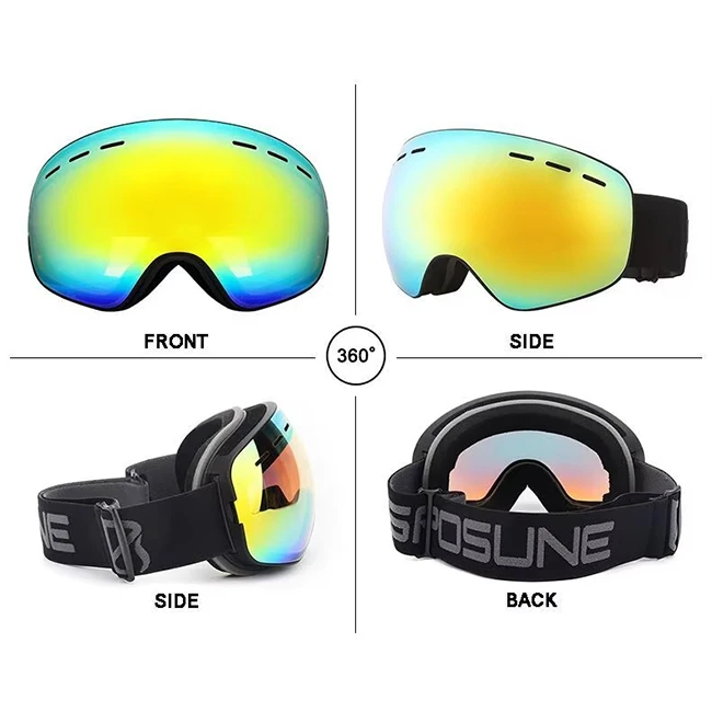 Design Ski Goggles Large Label Anti-Fog Polarized Lens Snow Sports Eyewear Windproof Racing Snowboard Skiing Glasses Custom Logo