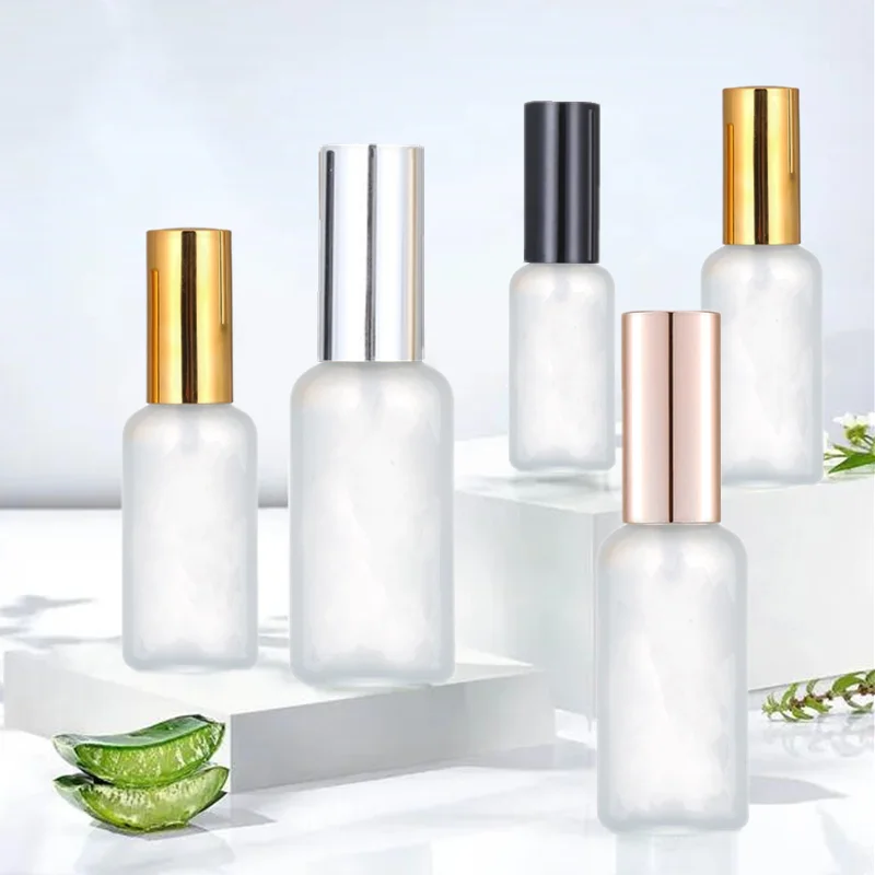 5ml-100ml Frosted Fine Mist Glass Spray Bottle Empty for Perfume and Skin Care Serum Pump Sprayer Carton Packing