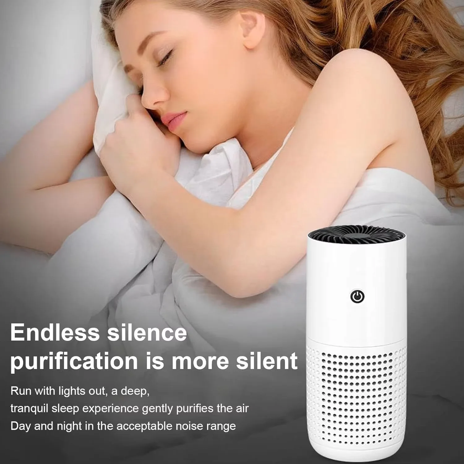 Mini Cylindrical HEPA Air Purifier One-touch Control Desktop Air Cleaner with USB Power Remove Smoke Dust Pollen for Home Office 3