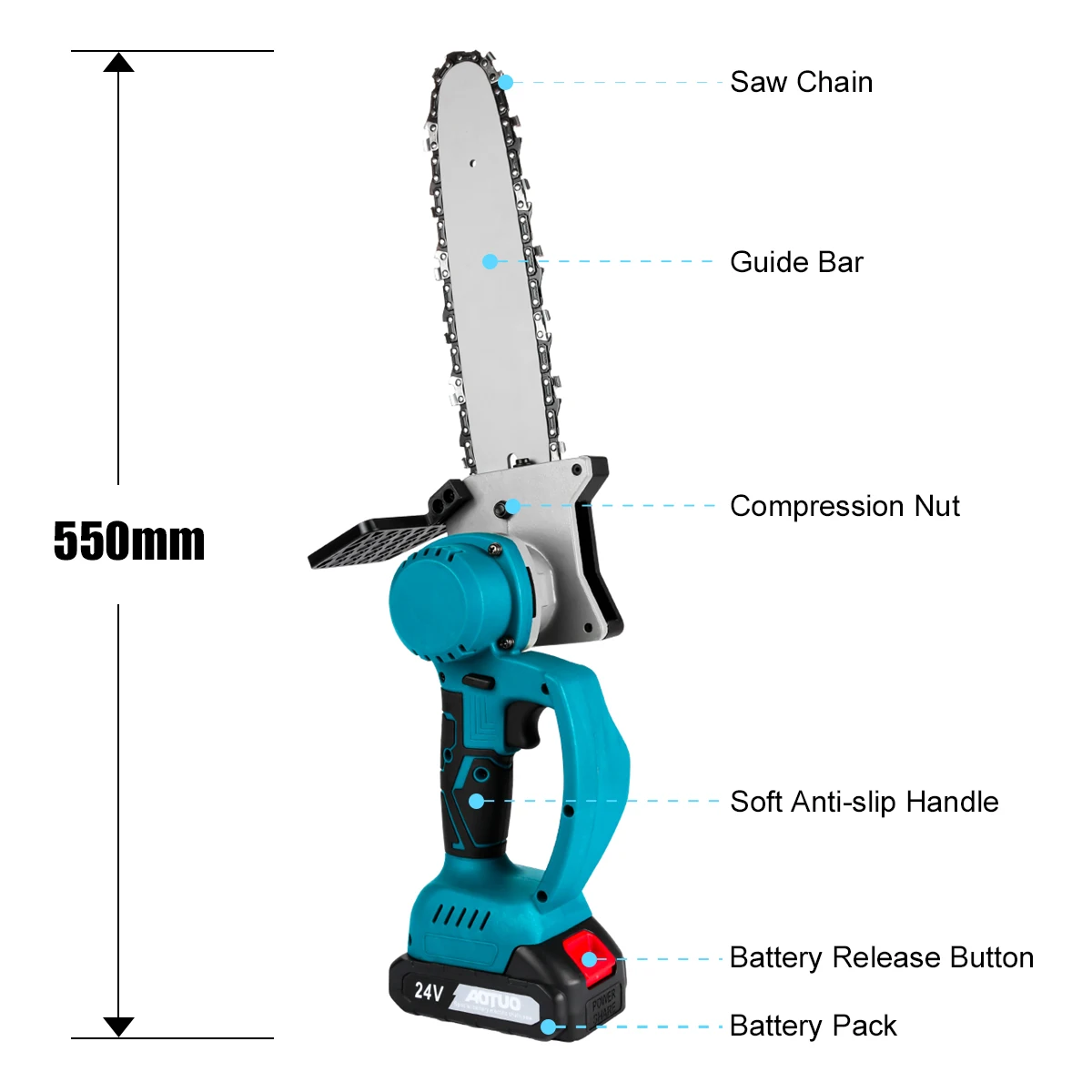 Rechargeable Portable 8 Inch Mini Handheld Cordless Electric Chainsaw