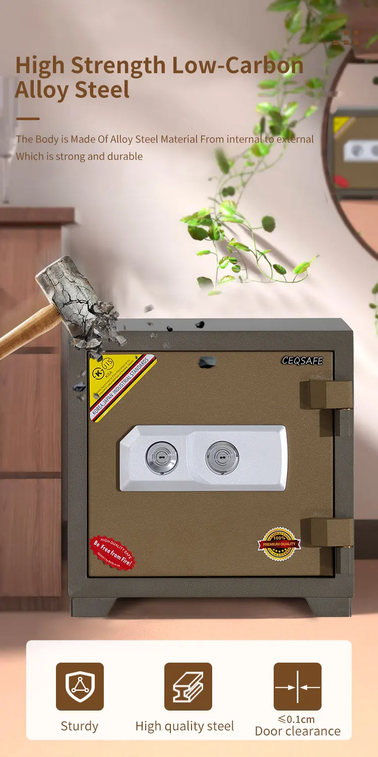 CEQSAFE Vietnam Security Metal Double Key Small Fireproof Safe Box for Home details