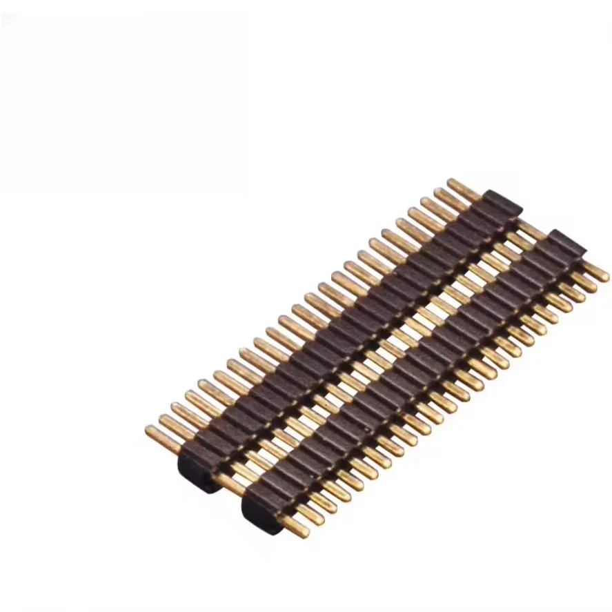 Custom Right Angle Double Row Double Plastic Pin Header 2x20P Gold Plated Brass 1.0mm Pitch Connector for Smart Home Appliance