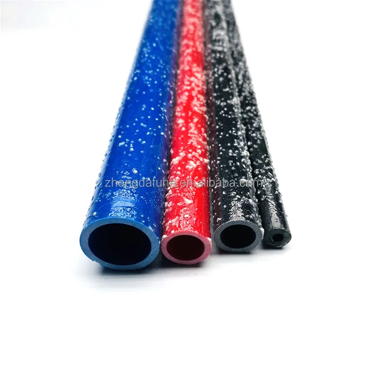product high strength frp pipe light weight fireproof fiberglass tube with sandblasting for support green plant-3