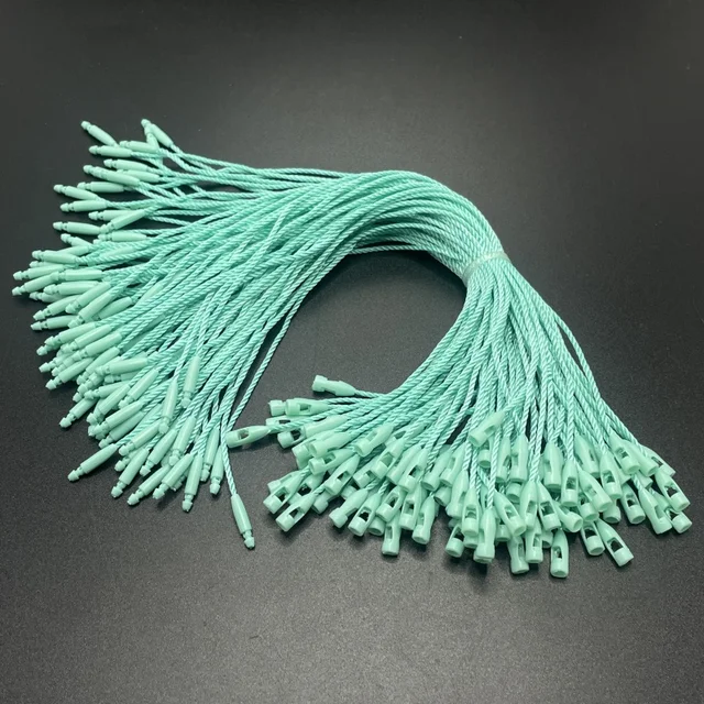 Wholesale Recyclable Factory Best Selling Mint Green Polyester Plastic Hanging Seal Hang Tag Rope Plastic Rope Hanging Tag Rope