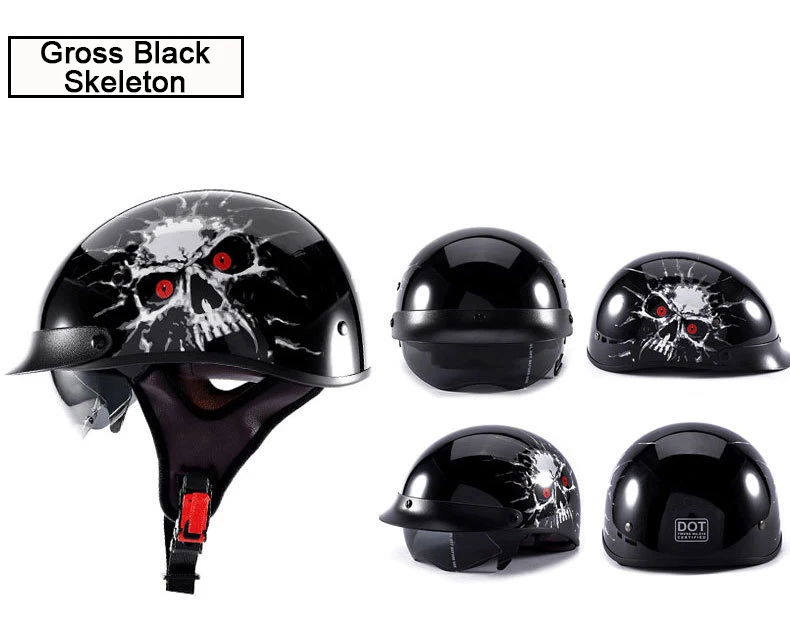 Casco moto mezzo viso aperto retrò 3/4 CYRIL B206 Casco jet vintage