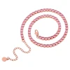 4mm Pink + Pink CZ Necklace (Adjustable)