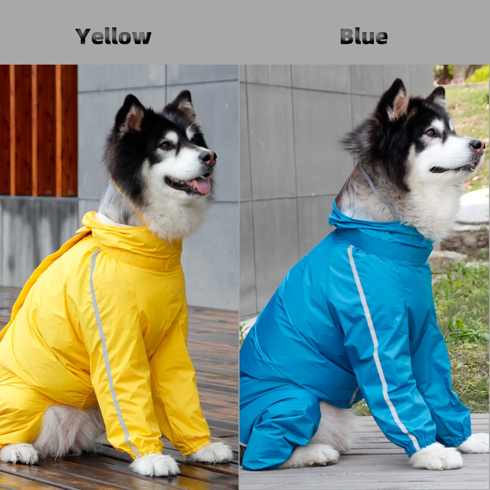 thumbnail image 2 of Pet Dog Raincoat,Hooded Waterproof Rain Jacket With Reflective Strip Poncho Coats For Puppy Small Medium Large Dog Red M 2 of 14