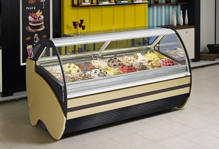 New Design 16 Trays Commercial Italian Ice Cream Gelato Display Freezer