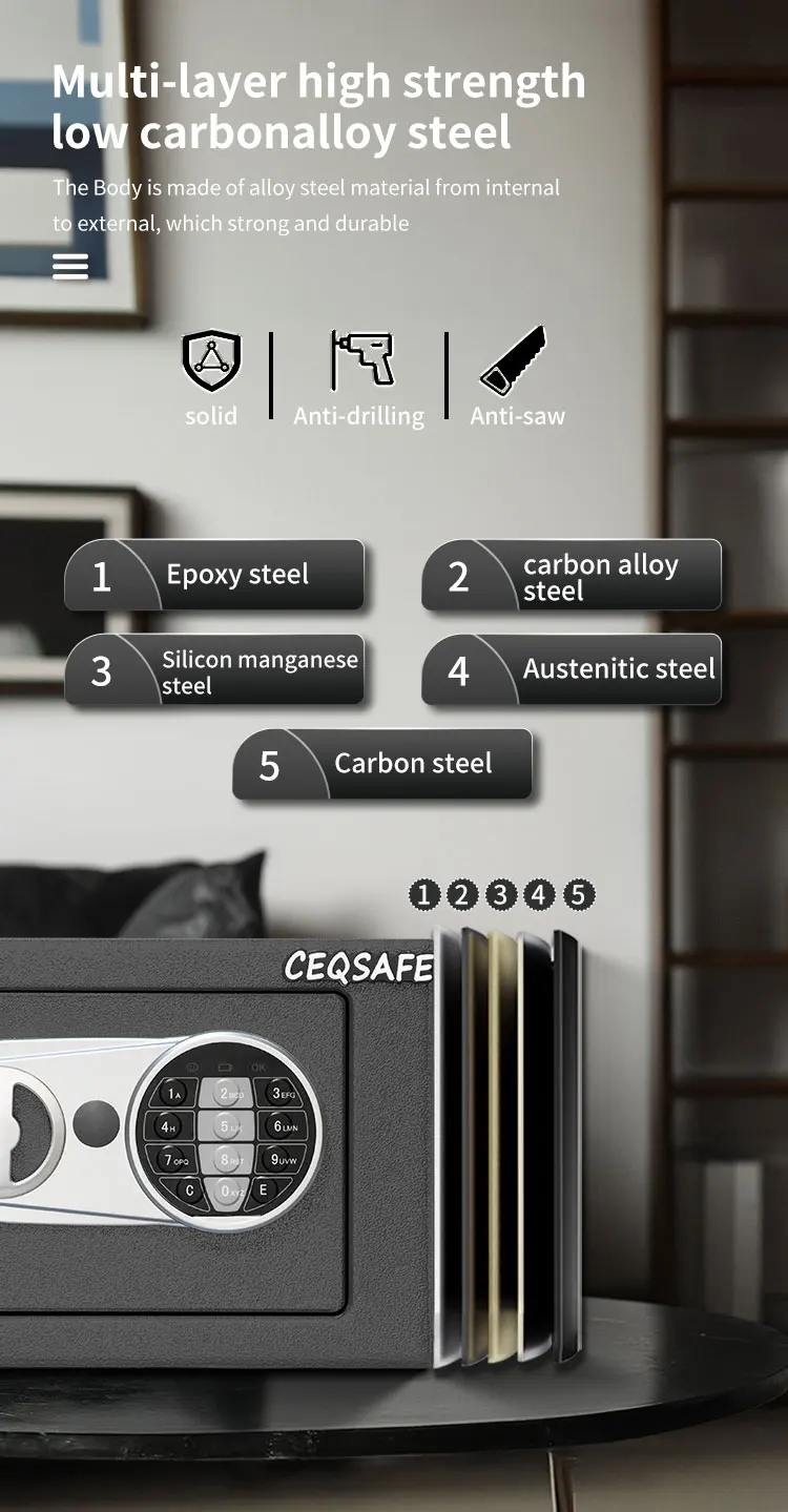 CEQSAFE Wholesale Security Home Electronic Safe Digital Hotel Mini Safe Box factory