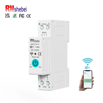 RMshebei Smart Life Mini WIFI MCB 1P 63A 110V 220V 6ka  breaker wifi smart  wifi mcb for Smart Home