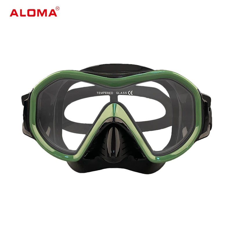 aloma 2024 mới có dung lượng thấp ống kính đơn silicone giày lặn freediving mặt nạ với túi