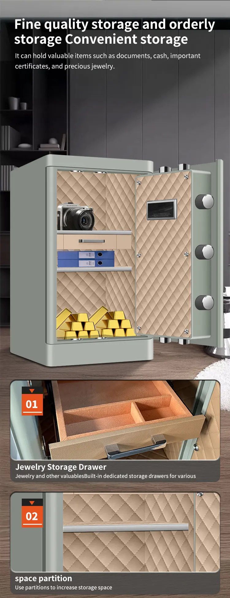 CEQSAFE Home Office All-Steel Anti-Theft Safe Fingerprint Password & TUYA APP WIFI SAFE BOX details