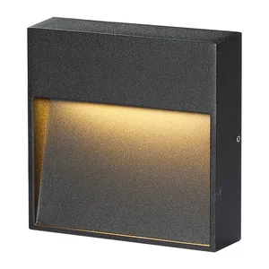 Aluminum Square LED Wall Light for Outdoor Use Surface Mounted Step Light for Garden Courtyard Terrace Villa Footlight Housing