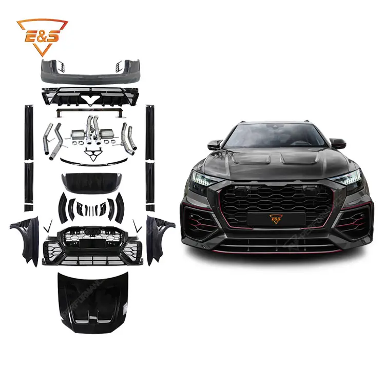 Aftermarket front bumper and body kit panel showing structural alignment surfaces