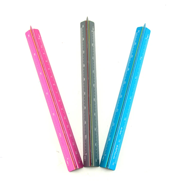 Mini 15cm Safety Cutting Triangle Scale Ruler Measuring Drawing Custom Architect 12 Inch Aluminum Triangular Scale Ruler