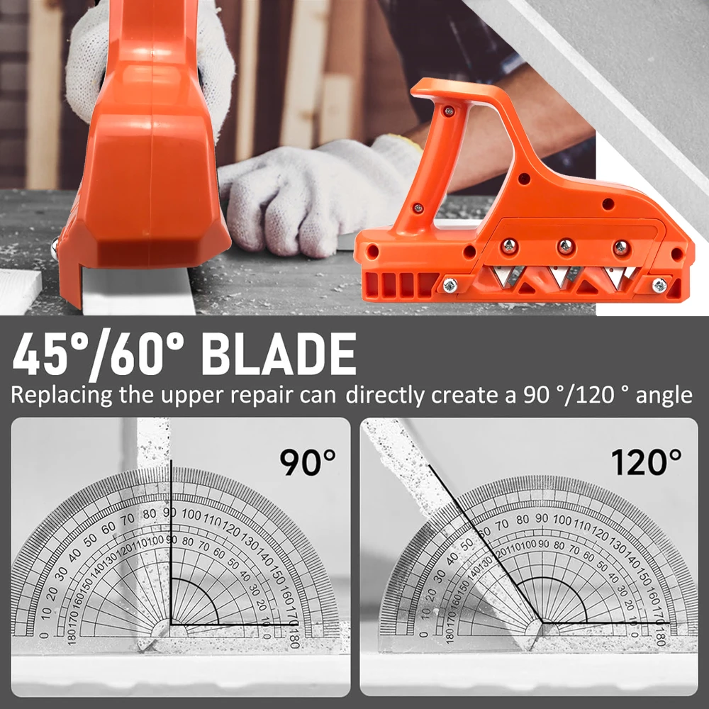 Plasterboard Quick Cutter Gypsum Board Hand Plane Drywall Edge Chamfer 45 60 Woodworking Trimmer Hand Tool