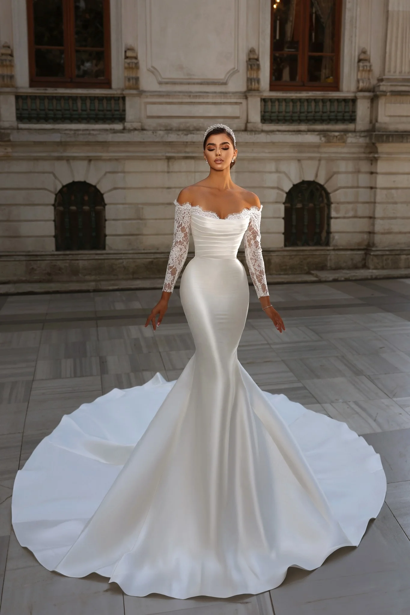 Latest Mermaid Off Shoulder Satin Wedding Dresses Sexy Bridal Gown With Lace Long Sleeve for Bridal Wear| Alibaba.com Latest Mermaid Off Shoulder Satin Wedding Dresses Sexy Bridal Gown With Lace Long Sleeve for Bridal Wear| Alibaba.com