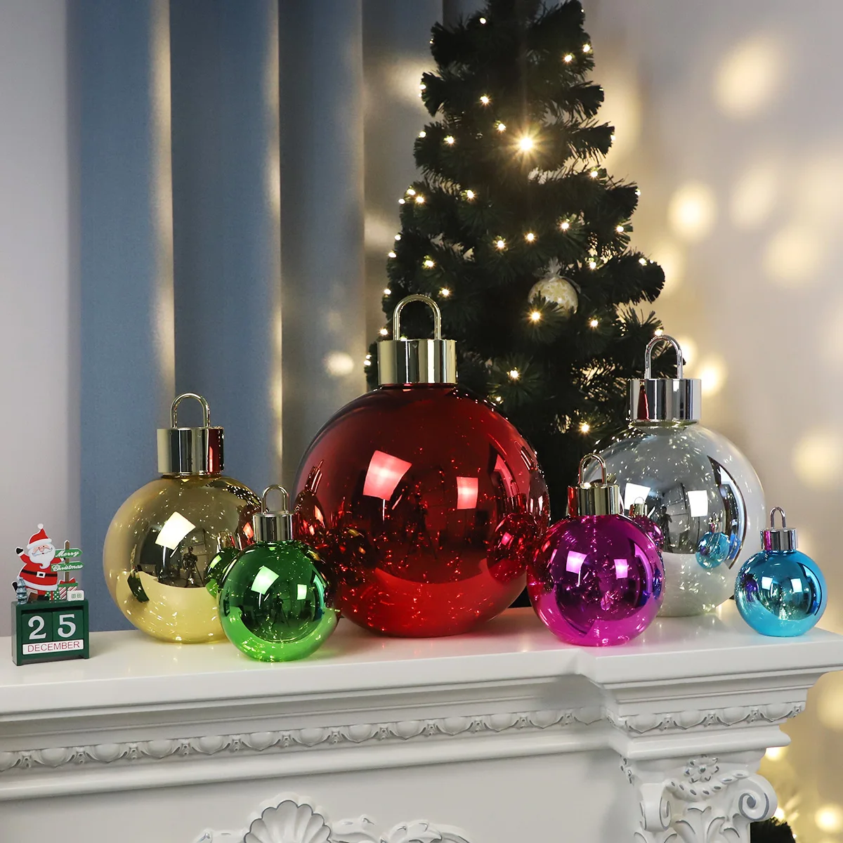 wholesale xmas decoration glass ball x'mas ornaments decor led christmas giant balls