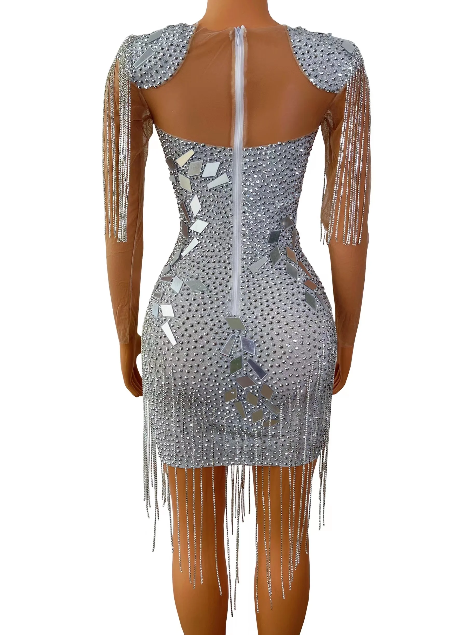 Novance Y2324 Dresses Women Clothing Shiny Crystal Fringe Sequined Sexy ...