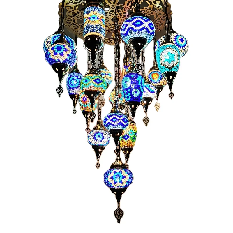 Exotic Turkish special 19-head chandelier ceiling luxury restaurant, hotel, bed and breakfast KTV lighting fixture on m.alibaba.com