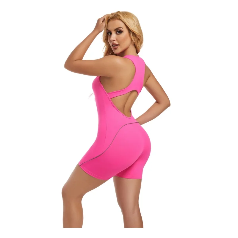 product women plus size 5xl one pieces jumpsuits stretch light weight yoga shorts breathable jumpers belly control bodysuits gym wear-61