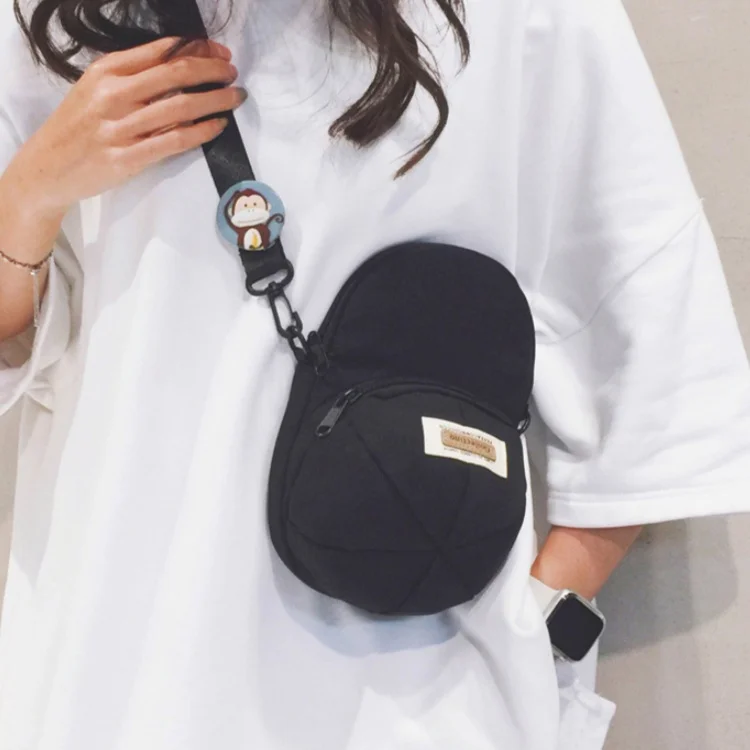 Canvas Mini Wholesale Unisex Trendy Hat Style Crossbody Bag Versatile Men Women Single Shoulder Bag Portable Phone Pouch